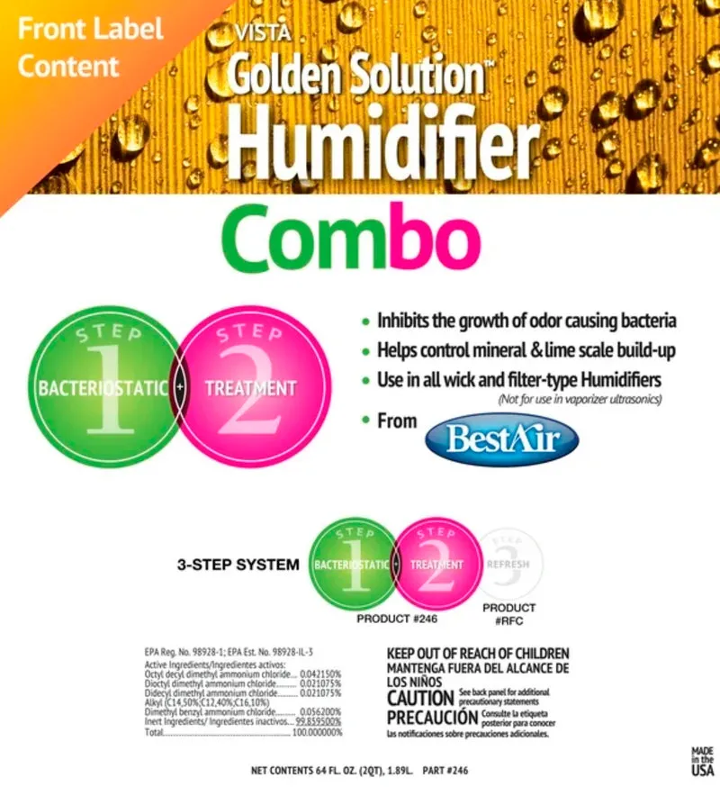 Best Air 246-PDQ 64 oz Bottle Of Golden Solutions Bacteriostatic Humidifier Water Treatment - Quantity of 1
