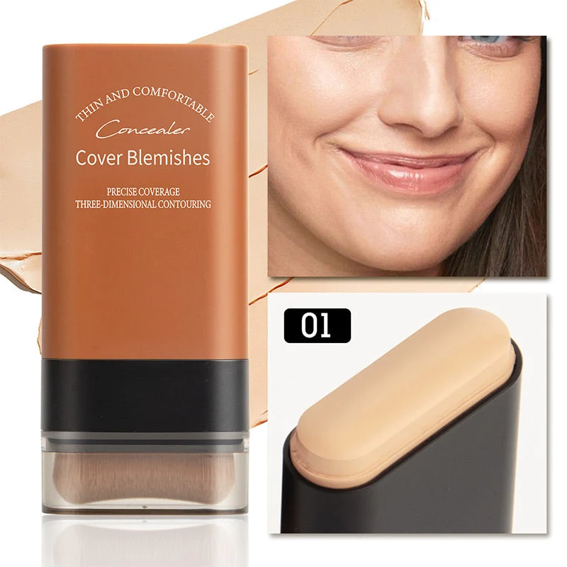Concealer Stick met Brush – Opbouwbare Dekking en Crèmige Finish in Één