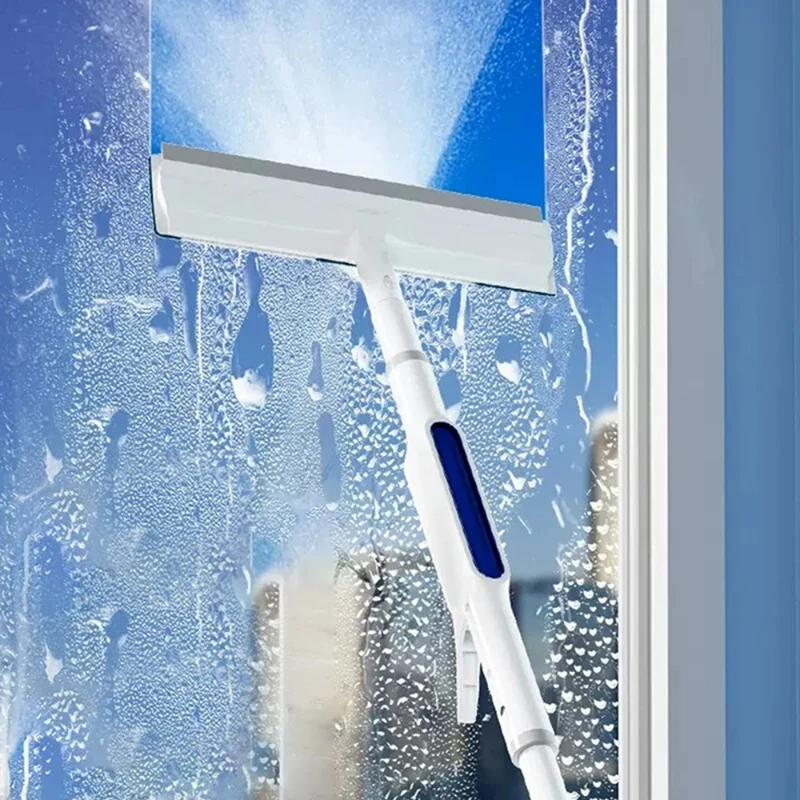 3-in-1 Ramenreiniger met Sprayfunctie – Draaibare Wisser met Telescoopsteel