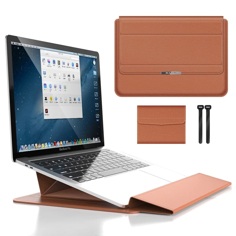Opvouwbare Laptopstandaard met Sleeve – 2-in-1 Laptophouder voor Comfortabel Werken