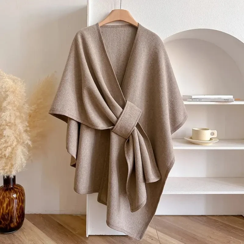 Dames Poncho Vest – Elegant Wikkelmodel, Zacht Draagcomfort & Soepele Valling