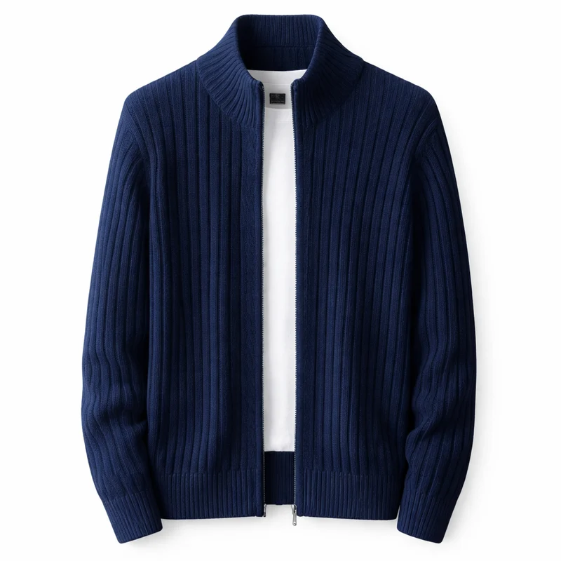 Slim-fit herenvest met ritssluiting – lichtgewicht stretch polyester voor een moderne dagelijkse stijl