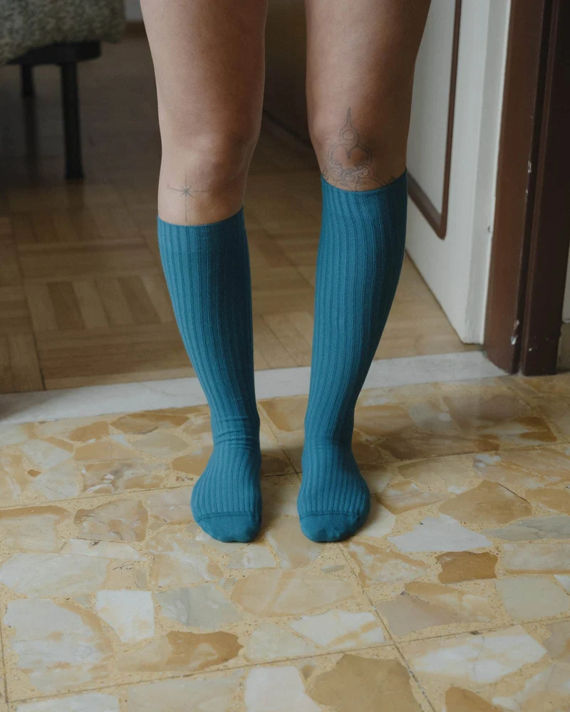 Rib Knee Socks