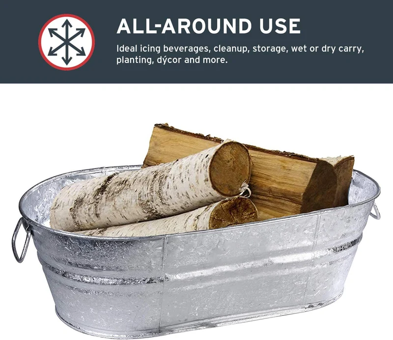 Behrens 1-OV 7.5 Gallon Hot Dipped Steel Oval Tub - Quantity of 2