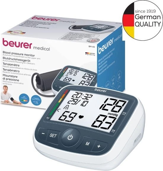 Beurer BM 40 Bloeddrukmeter bovenarm - Aanbevolen door Hartstichting - Incl. manchet 22-35