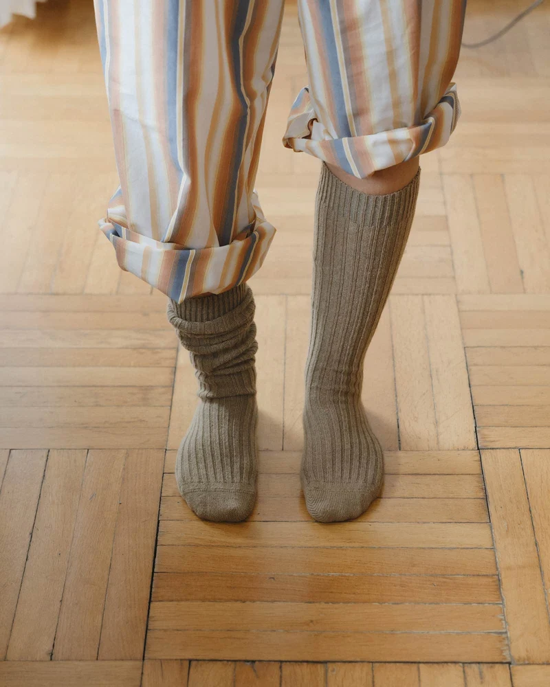 Rib Knee Socks