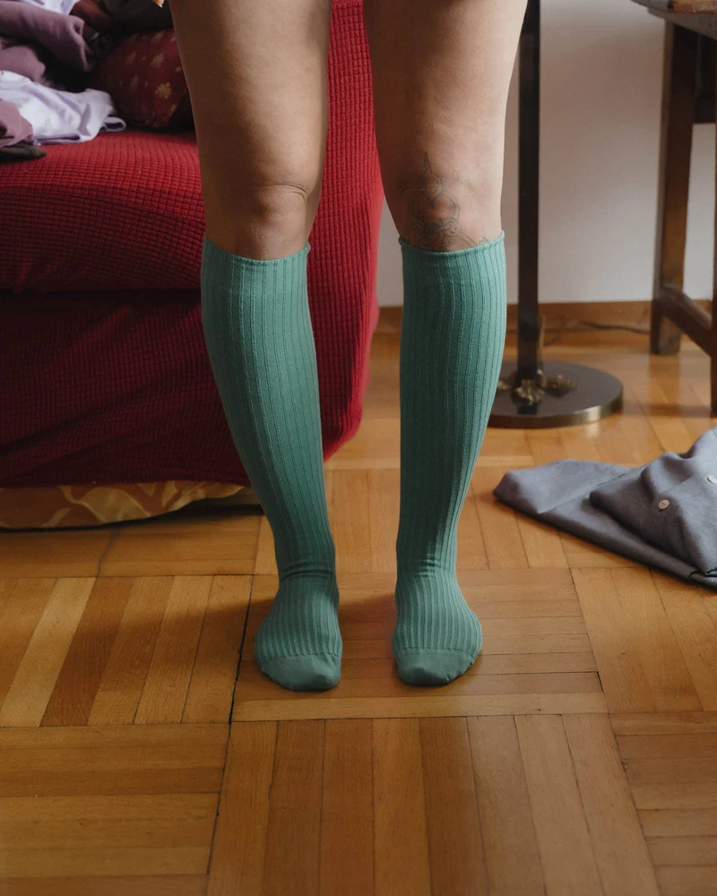 Rib Knee Socks