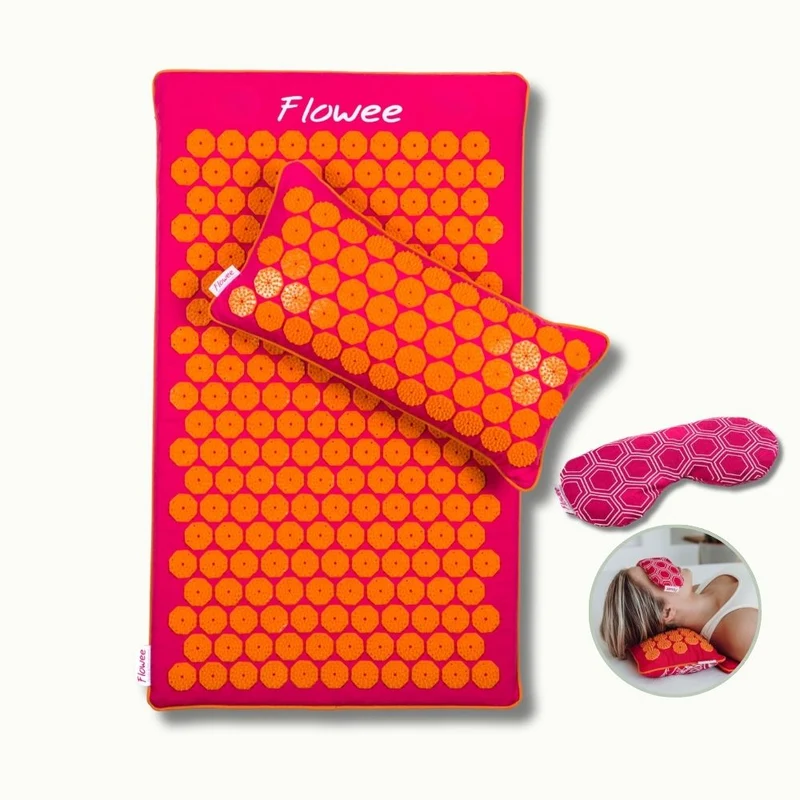 Spijkermat ECO Relaxset - Fuchsia met oranje