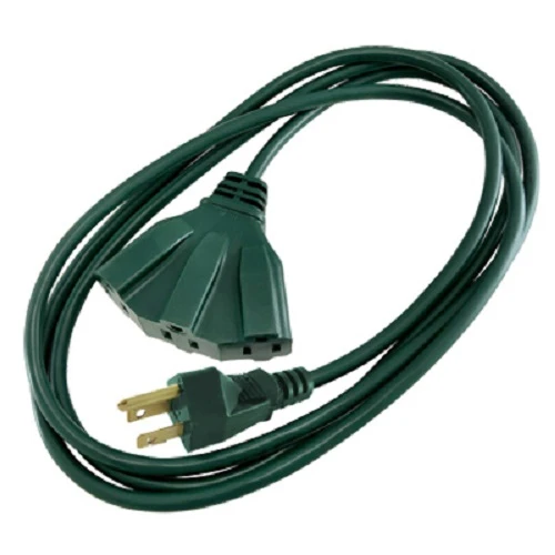 Master Electrician 04314ME 8' Green 16/3 SJTW 3 Outlet Triple Tap Outdoor Extension Cords - Quantity of 1