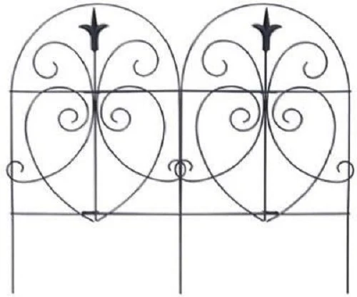 Panacea Products 89379 18" x 8' Black Romantic Garden Folding Fence Fencing - Quantity of 2