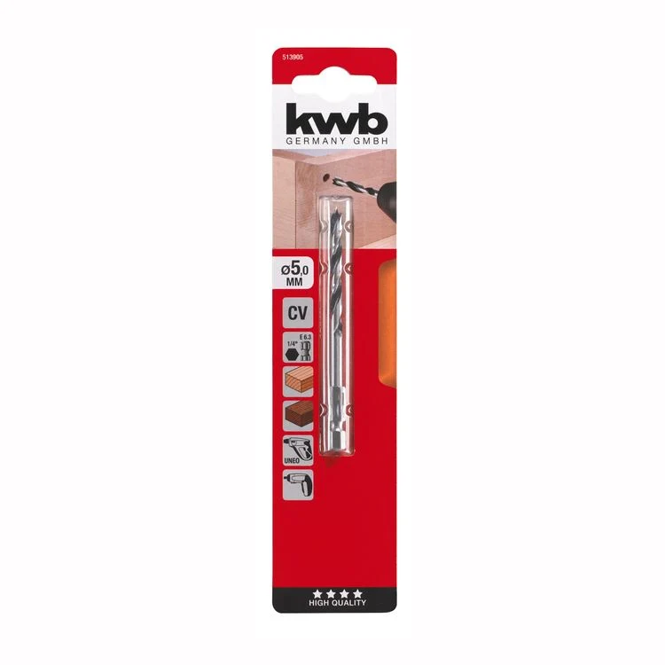 KWB houtboor 1/4'' 6-kant Ø5mm