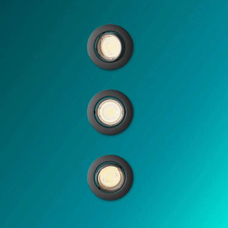 Philips LED inbouwspot Peridot zwart ⌀9cm set van 3