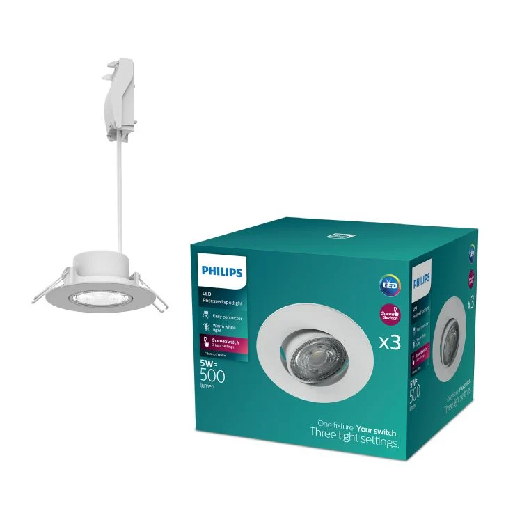 Philips LED inbouwspot Cilantro wit ⌀9cm set van 3