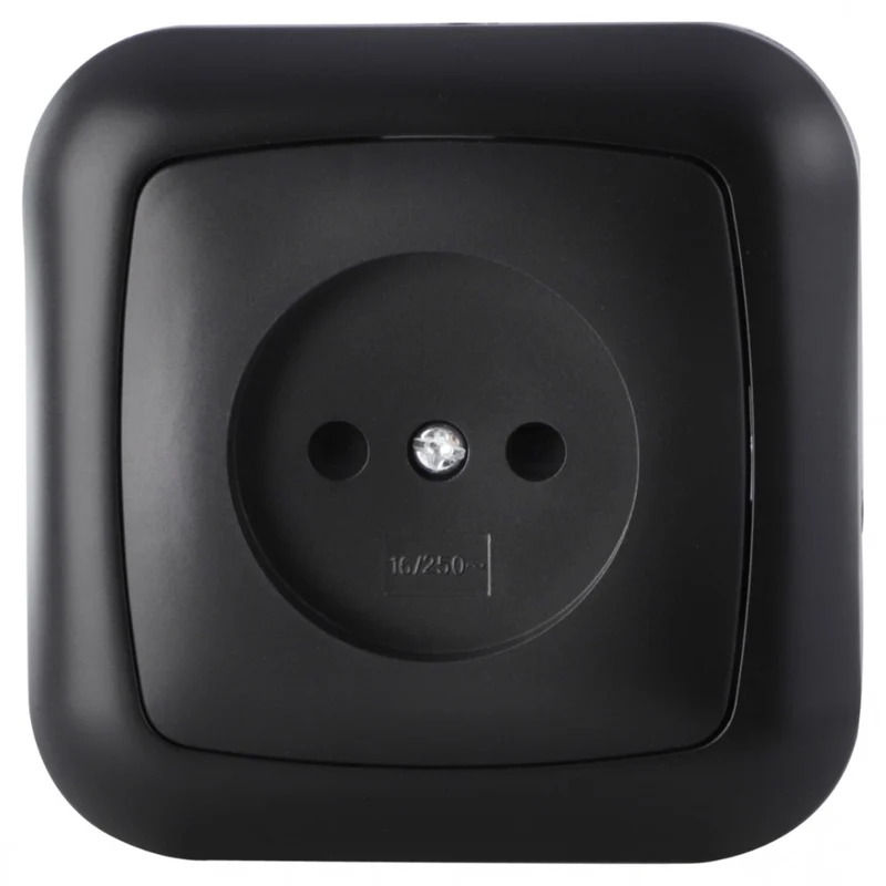 Q-Link inbouw stopcontactdoos met afdekraam 1-voudig zwart