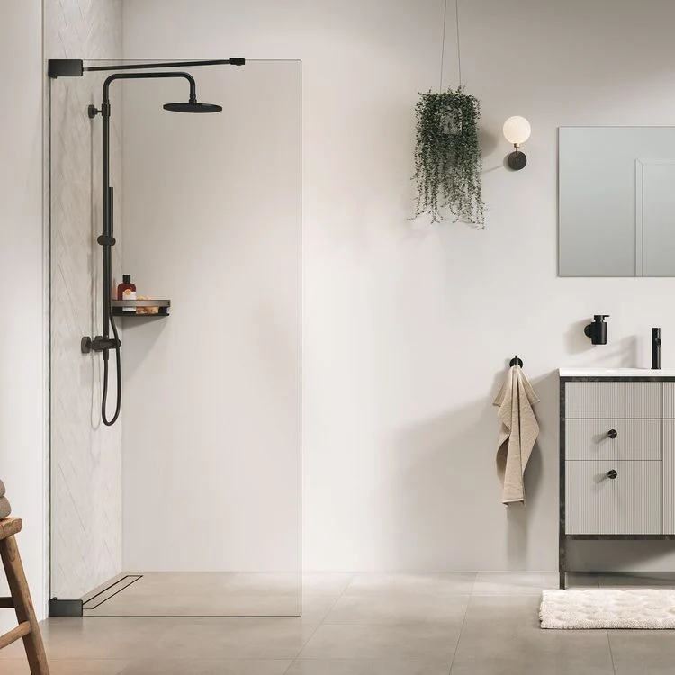 Sealskin Pure inloopdouche anti-kalk gunmetal grijs 7,2x88x200cm