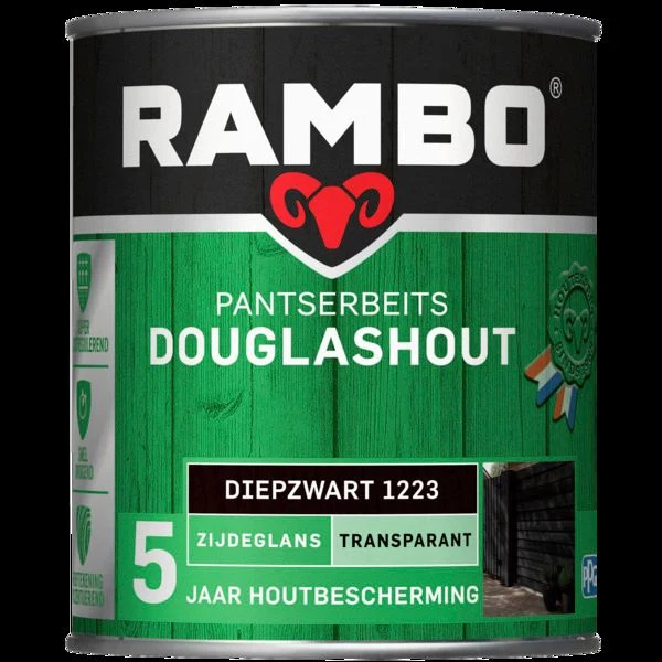 Rambo pantserbeits zijdeglans 1223 diepzwart 750ml