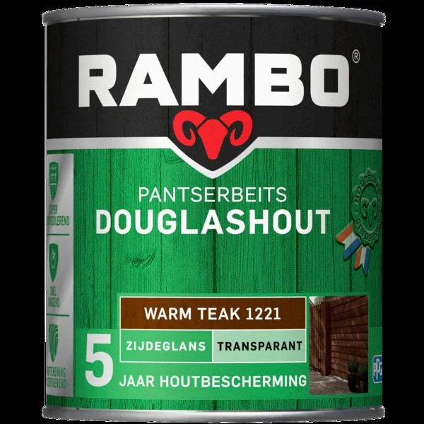 Rambo pantserbeits zijdeglans 1221 warm teak 750ml