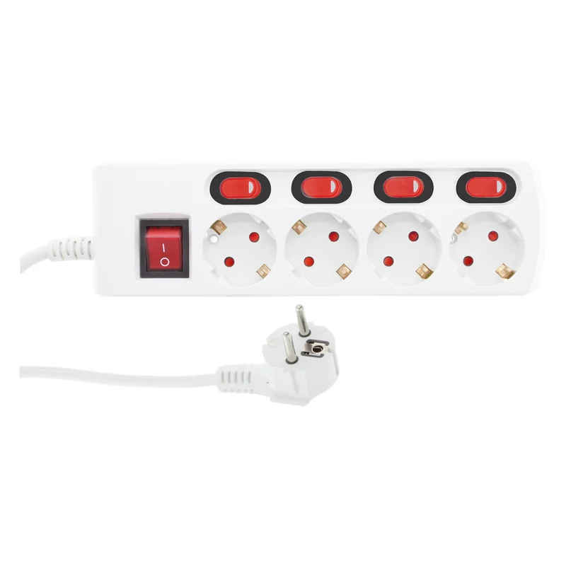Q-Link stekkerdoos 4-voudig 4x geaard wit 1,5m