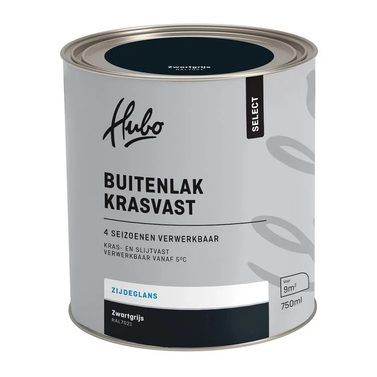 Hubo Select buitenlak zijdeglans RAL7021 antraciet 750ml
