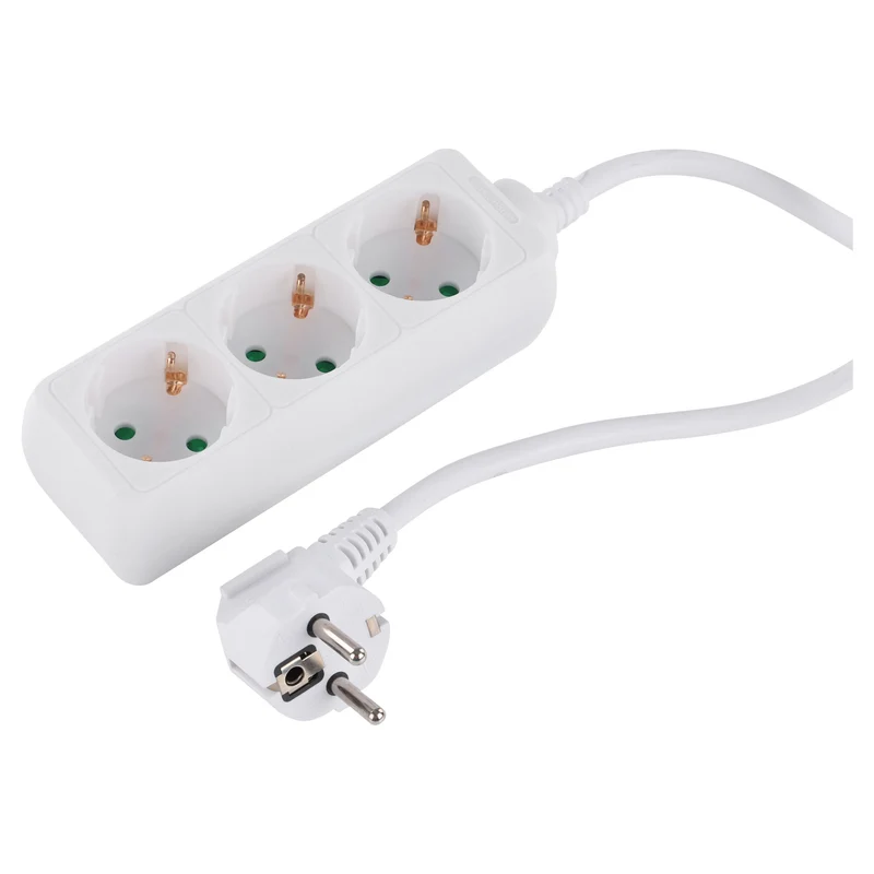 Q-Link stekkerdoos met randaarde 3-voudig wit 1,5m