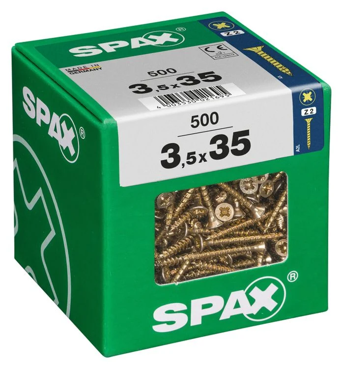 Spax schroef pozidrive verzinkt 3,5x35mm 500st