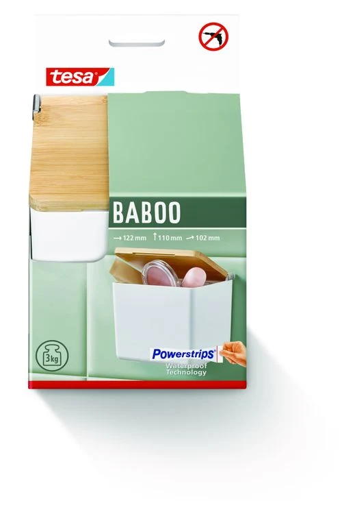 Tesa Baboo opbergbox rechthoek kunststof dubbel wit