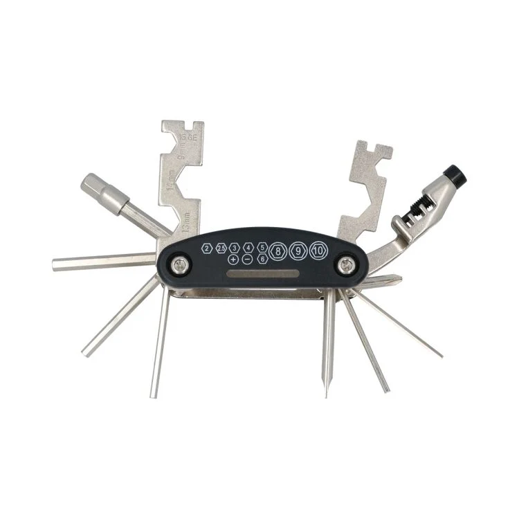 Dresco multitool zwart, zilver 18-delig
