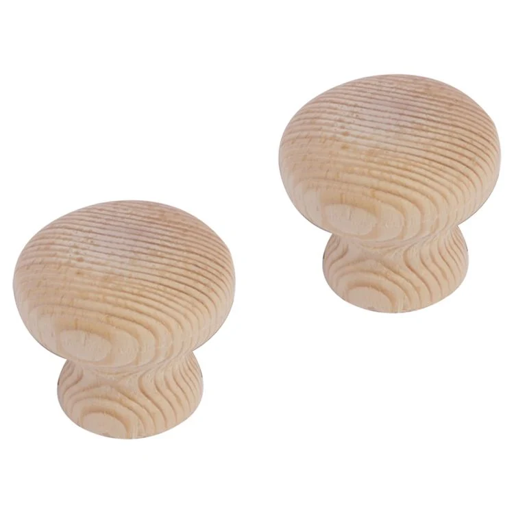 Differnz knop paddenstoel hout bruin 30mm 2st