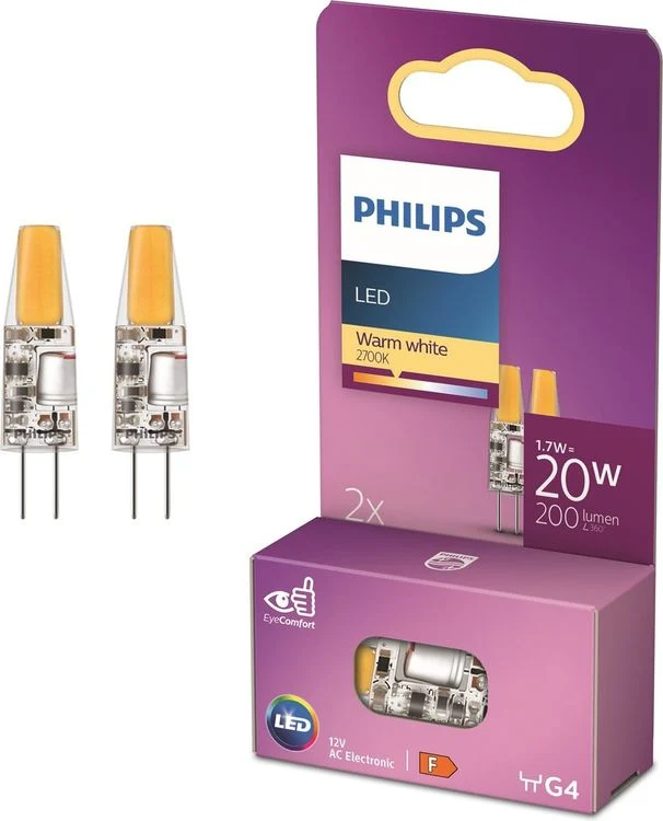 Philips LED capsule G4 helder warm wit 20W 200LM 2st