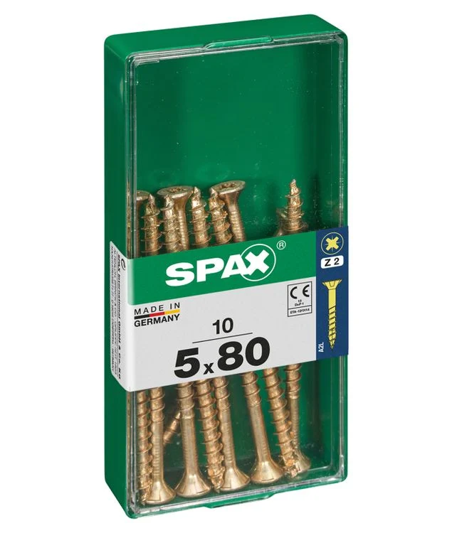 Spax schroef pozidrive verzinkt 5x80mm 10st