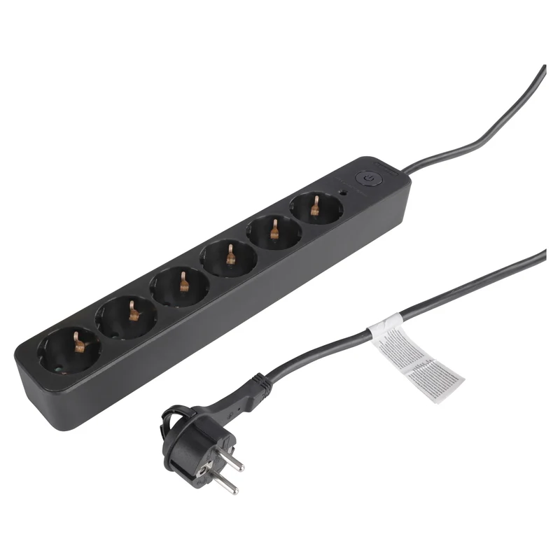 Q-Link stekkerdoos 6-voudig 6x geaard zwart 1,5m