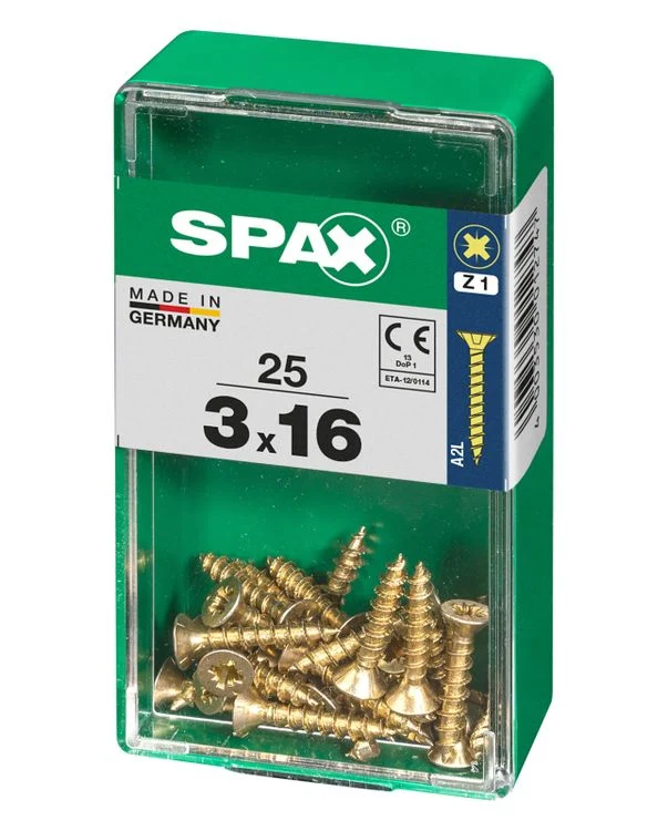 Spax schroef pozidrive verzinkt 3x16mm 25st