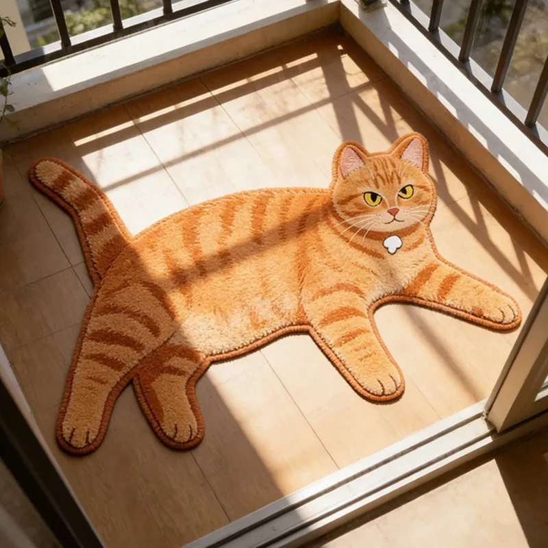 Pawprint Cute Cat-Shape Area Rug