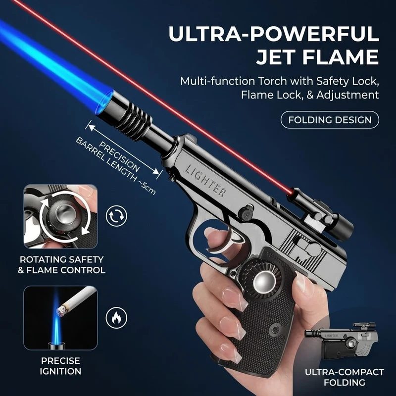 Magnum Tactical Gun-Shape Jet Flame Windproof Lighter