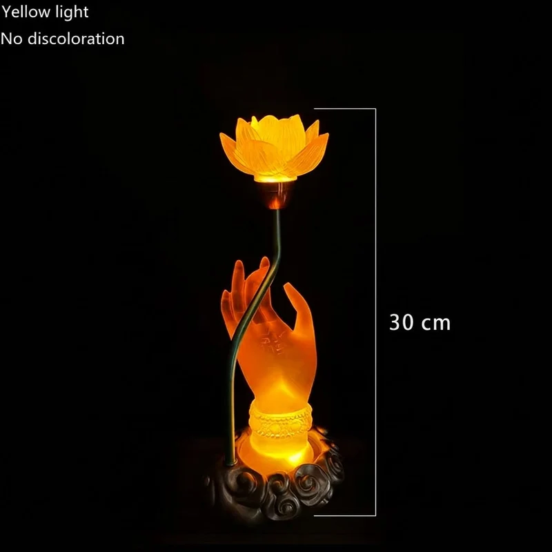 Sacred Lotus Hand Crystal Lamp