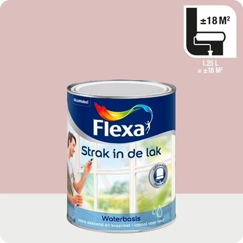 Flexa Strak in de Lak zijdeglans RAL1015 oudroze 750ml