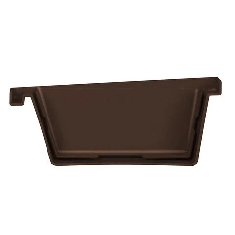Martens bakgoot eindstuk links bruin PVC 125mm