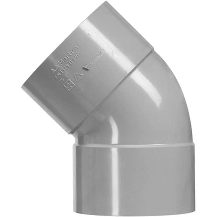 PVC bocht 45º 2xlijmmof 110mm