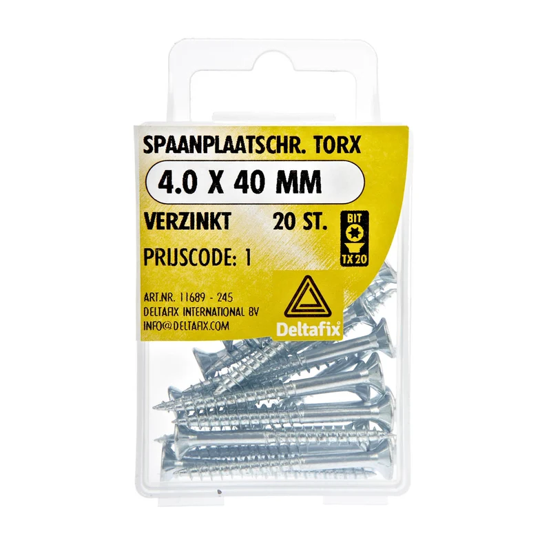 Deltafix spaanplaatschroef platkop 4x50mm 15st