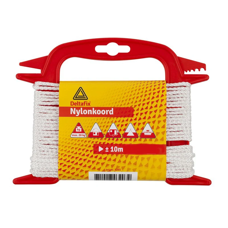 Deltafix nylon koord wit 8mm 10m