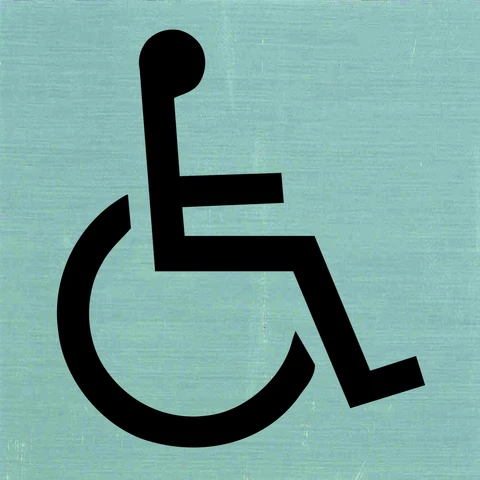 Pickup pictogram voor rolstoel aluminium 80x80mm
