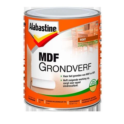 Alabastine MDF grondverf lak mat wit 1l