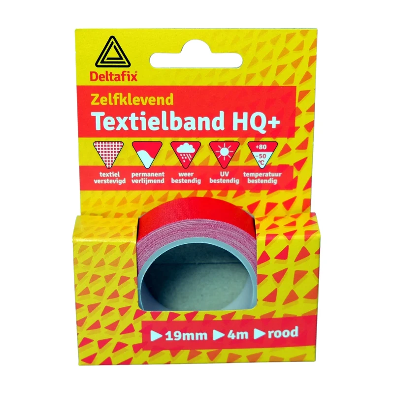 Deltafix watervaste textbamd rood 19mm 4m