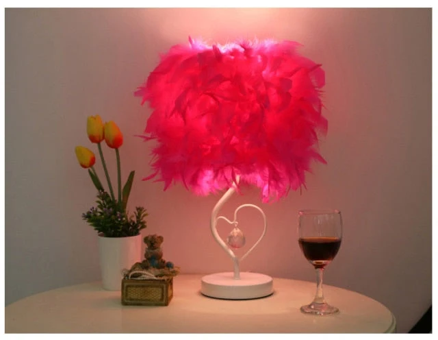 Creative Feather Crystal Table Lamp