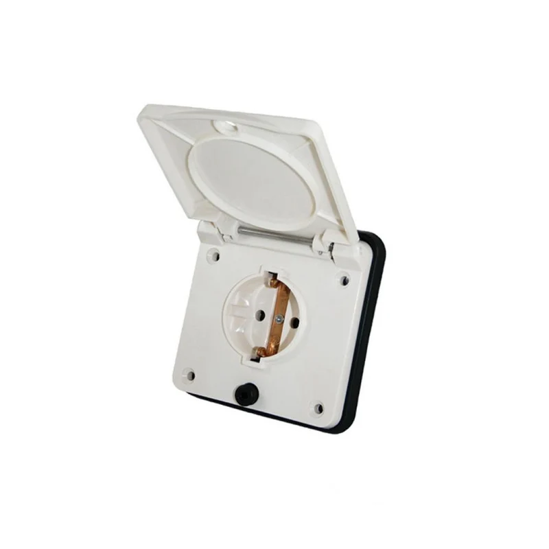 Fjord Outdoor Inbouwstekkerdoos Randaarde 230V Wit