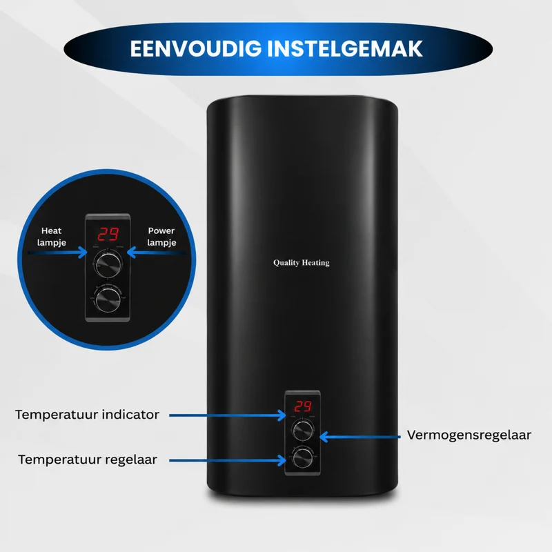 50 Liter QH dual elektrische boiler met digitale bediening