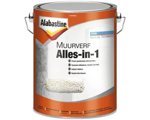 Alabastine 2in1 Muurverf lak mat wit 5l