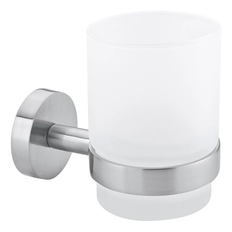 Tesa Moon bekerhouder rond glas, metaal lijm kit RVS