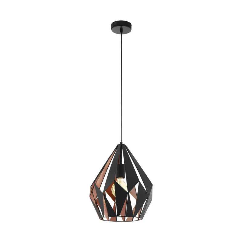 Eglo hanglamp Carlton 1 Ø31cm zwart/koper