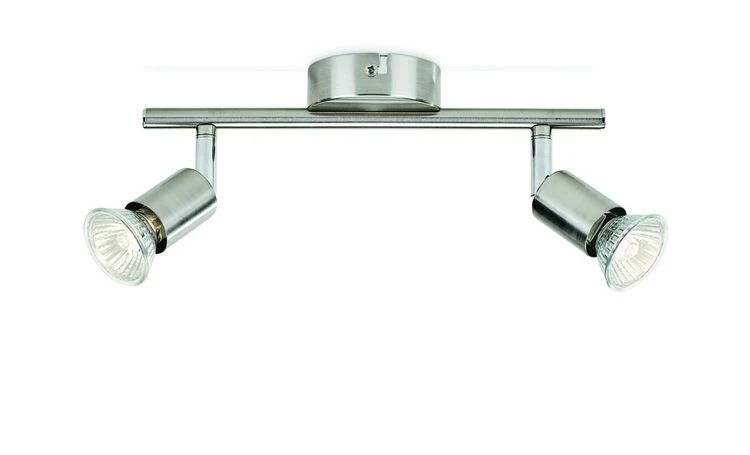 Philips Essentials LED Limbali 2-lichts plafondlamp kantelbaar nikkel